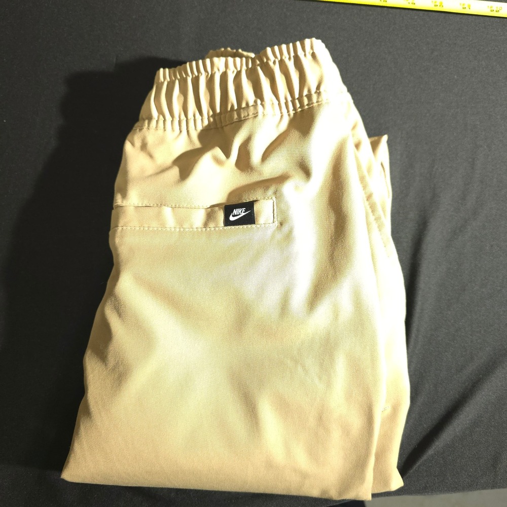 Nike Woven Chino Pants Mens Large Tan HJ1997-297 Elastic Waist Tapered Khaki - Picture 14 of 15